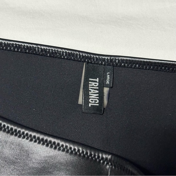 Black Leather Triangl Bathingsuit - Picture 3 of 4